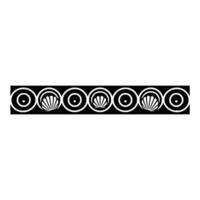 Geometric Black and White Border with Seashells. vector