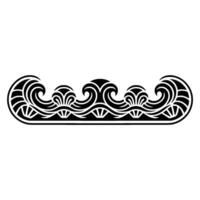 Abstract Black Wave Border, Decorative Element, Illustration. vector