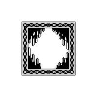 Art Deco Frame with Geometric Elements - Black White. vector