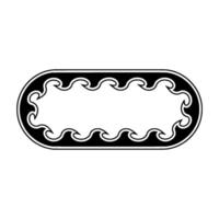 Elegant Wave Border Frame with Oval Shape. vector