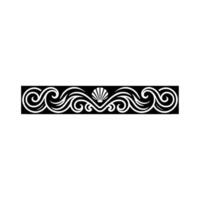 Elegant Black and White Ocean Border with Shell Accent. vector