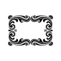 Elegant Black Ornate Frame on White Background,-. vector