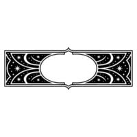 Celestial Black and White Decorative Banner, Space Theme. vector