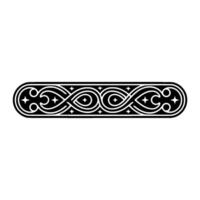 Celtic Border , Black White, Ornamental Scrollwork, Elegant. vector