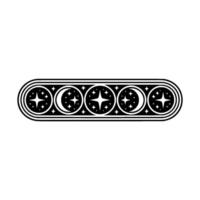 Celestial Border Ornament Moon, Stars, and Geometric. vector