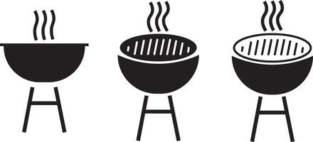 no Grill BBQ icon set. No grill sign, Informational sign. No grill signs and symbol symbol design, vector