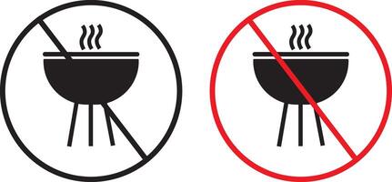 set off No grill icons, Informational sign. No grill signs and symbol symbol illustration, vector