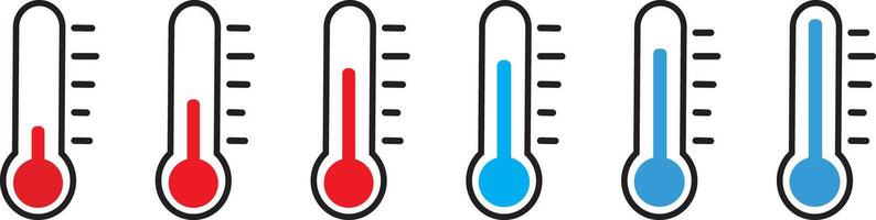 Thermometer icon set. flat bicolor icon,weather icons,Weather Sign,thermometer High and low temperature, icon collection on white symbol background. vector