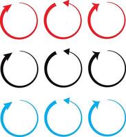 set off Dual semi circle arrow Black, red, stock pointer, direction, app and logo design, blue arrow icon, Two side arrow icon on white background, vector