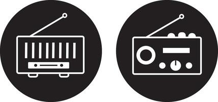 set off radio icons set. radio icon illustration, vector