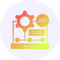 API Glyph Gradient Icon Design vector