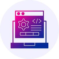 Code Setting Gradient Icon vector