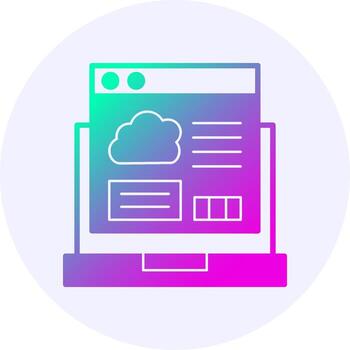 nube codificación degradado icono vector