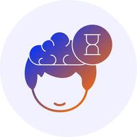 Timer Human Face Gradient Icon vector
