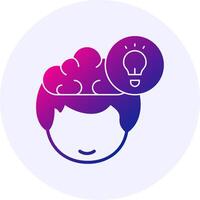 Idea Human Face Gradient Icon vector