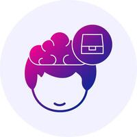 File Drawer Human Face Gradient Icon vector