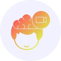 Camera Human Face Gradient Background Circle Icon vector