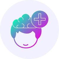 Add Human Face Gradient Icon vector