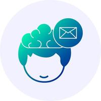 Mail Human Face Gradient Icon vector