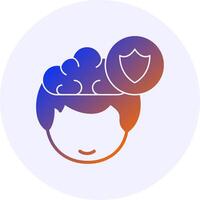 Security Human Face Gradient Icon vector