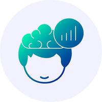 Signal strength Human Face Gradient Icon vector