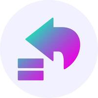 Backward Gradient Circle Icon vector