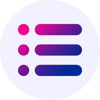 Three bar Menu Gradient Icon on Light Purple Circle vector