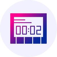 Clock Icon Minimal Gradient Style vector