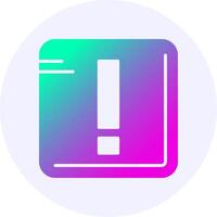 Exclamation mark Icon Minimal Gradient Style vector