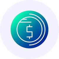Dollar sign Icon Minimal Gradient Style vector
