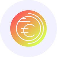 Euro sign Gradient Icon Design vector