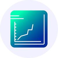 Line chart Gradient Icon Design vector