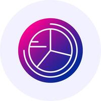 Pie chart Icon Minimal Gradient Style vector