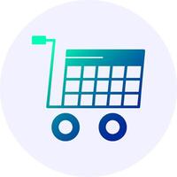 Shopping cart Icon Minimal Gradient Style vector