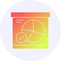 Pie chart Icon Minimal Gradient Style Design vector