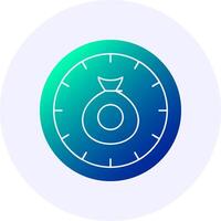 Clock Icon Minimal Gradient Style Design vector