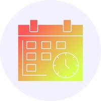 Deadline Icon Minimal Gradient Style vector