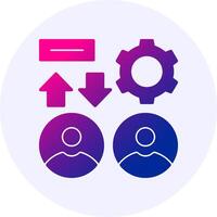 Teamwork Icon Minimal Gradient Style vector