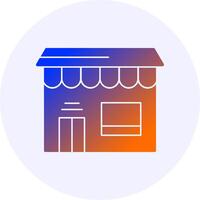 Storefront Icon Minimal Gradient Style vector