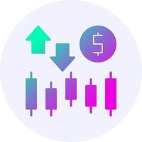 Stock market Icon Minimal Gradient Style vector
