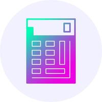 Calculator Icon Minimal Gradient Style vector
