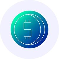 Dollar sign Icon Minimal Gradient Style Design vector
