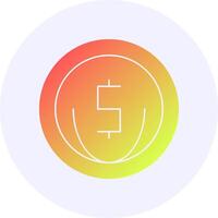 Coin Icon Minimal Gradient Style vector