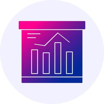 Bar chart Icon Minimal Gradient Style vector