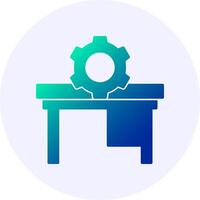 Desk Icon Minimal Gradient Style vector