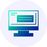 Computer Icon Minimal Gradient Style vector