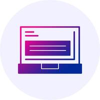 Laptop Icon Minimal Gradient Style vector