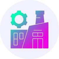 Factory Icon Minimal Gradient Style vector