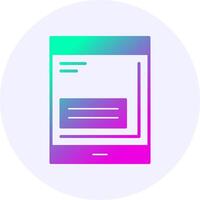 Tablet Icon Minimal Gradient Style vector