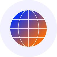 Global Icon Minimal Gradient Style vector